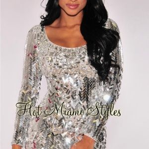 Mirrored Rhinestone Gem Dress